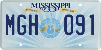 MS license plate MGH091