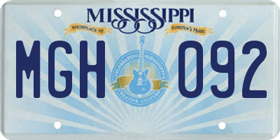 MS license plate MGH092