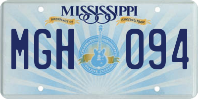 MS license plate MGH094