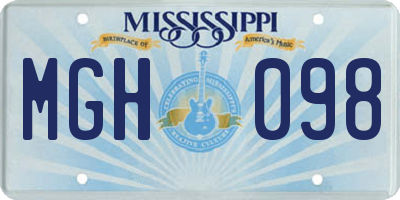 MS license plate MGH098