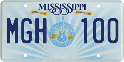MS license plate MGH100