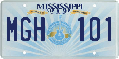 MS license plate MGH101