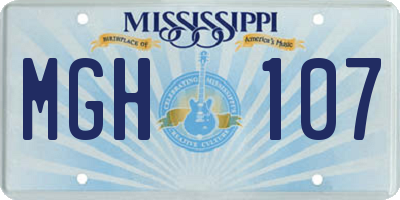 MS license plate MGH107