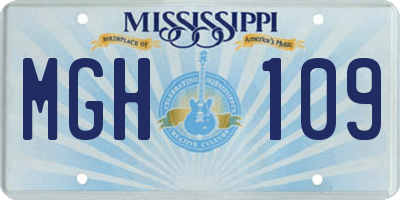 MS license plate MGH109