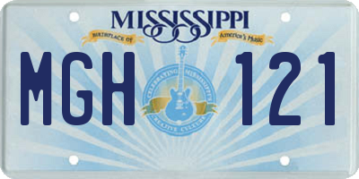 MS license plate MGH121