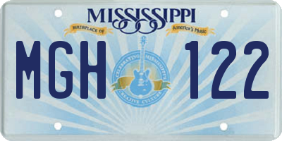 MS license plate MGH122