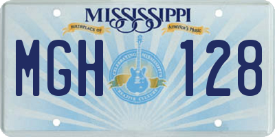 MS license plate MGH128