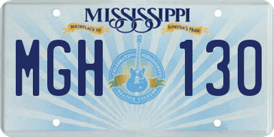 MS license plate MGH130