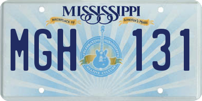 MS license plate MGH131