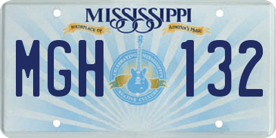 MS license plate MGH132