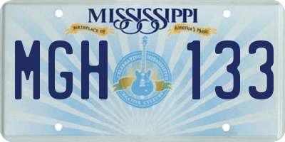 MS license plate MGH133