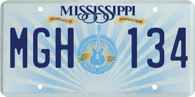 MS license plate MGH134