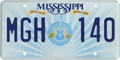 MS license plate MGH140
