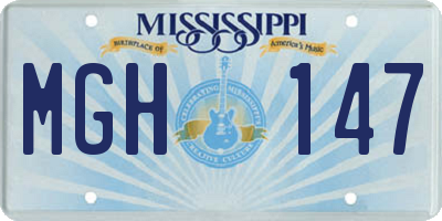 MS license plate MGH147
