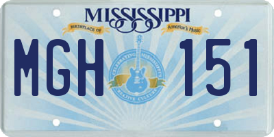 MS license plate MGH151
