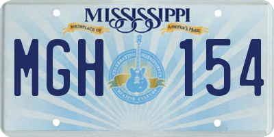 MS license plate MGH154