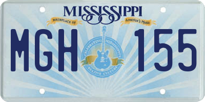 MS license plate MGH155