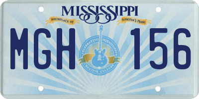 MS license plate MGH156