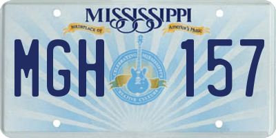 MS license plate MGH157