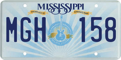 MS license plate MGH158