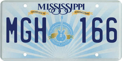 MS license plate MGH166