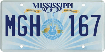 MS license plate MGH167