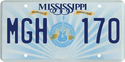 MS license plate MGH170