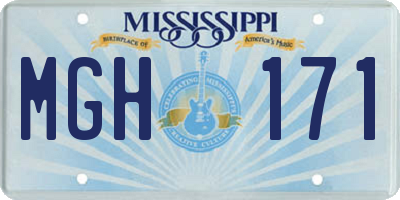 MS license plate MGH171