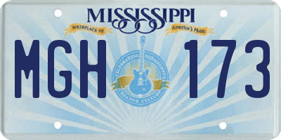MS license plate MGH173
