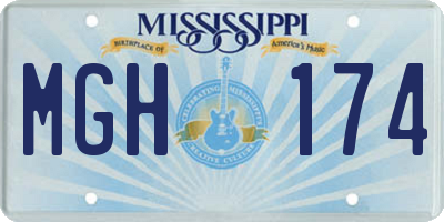 MS license plate MGH174