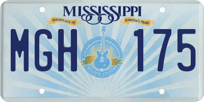 MS license plate MGH175