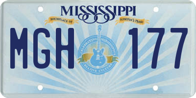 MS license plate MGH177