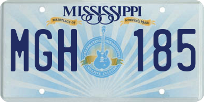 MS license plate MGH185