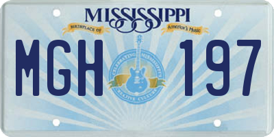 MS license plate MGH197