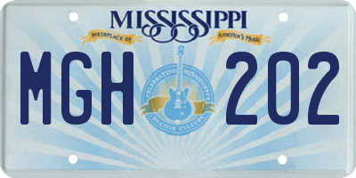 MS license plate MGH202