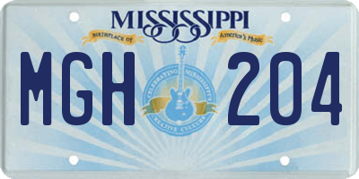 MS license plate MGH204