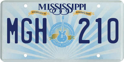 MS license plate MGH210