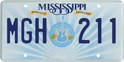 MS license plate MGH211