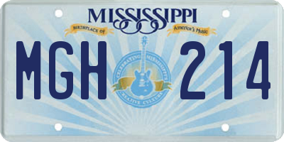 MS license plate MGH214