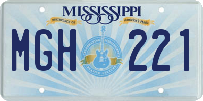 MS license plate MGH221