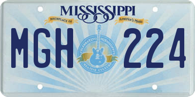 MS license plate MGH224