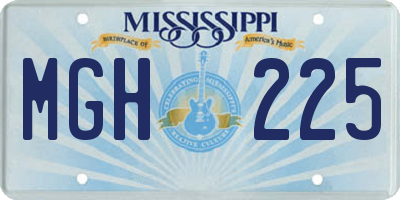 MS license plate MGH225
