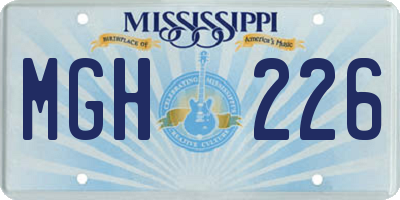 MS license plate MGH226