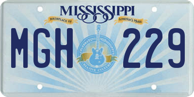 MS license plate MGH229