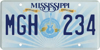 MS license plate MGH234