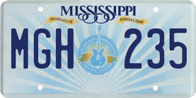 MS license plate MGH235