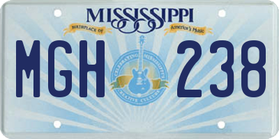 MS license plate MGH238