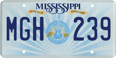 MS license plate MGH239