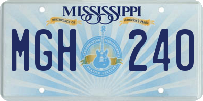 MS license plate MGH240