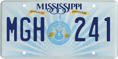 MS license plate MGH241